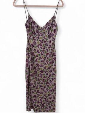 Diane Von Furstenberg Lavender Midi Dress with Purple Floral Print